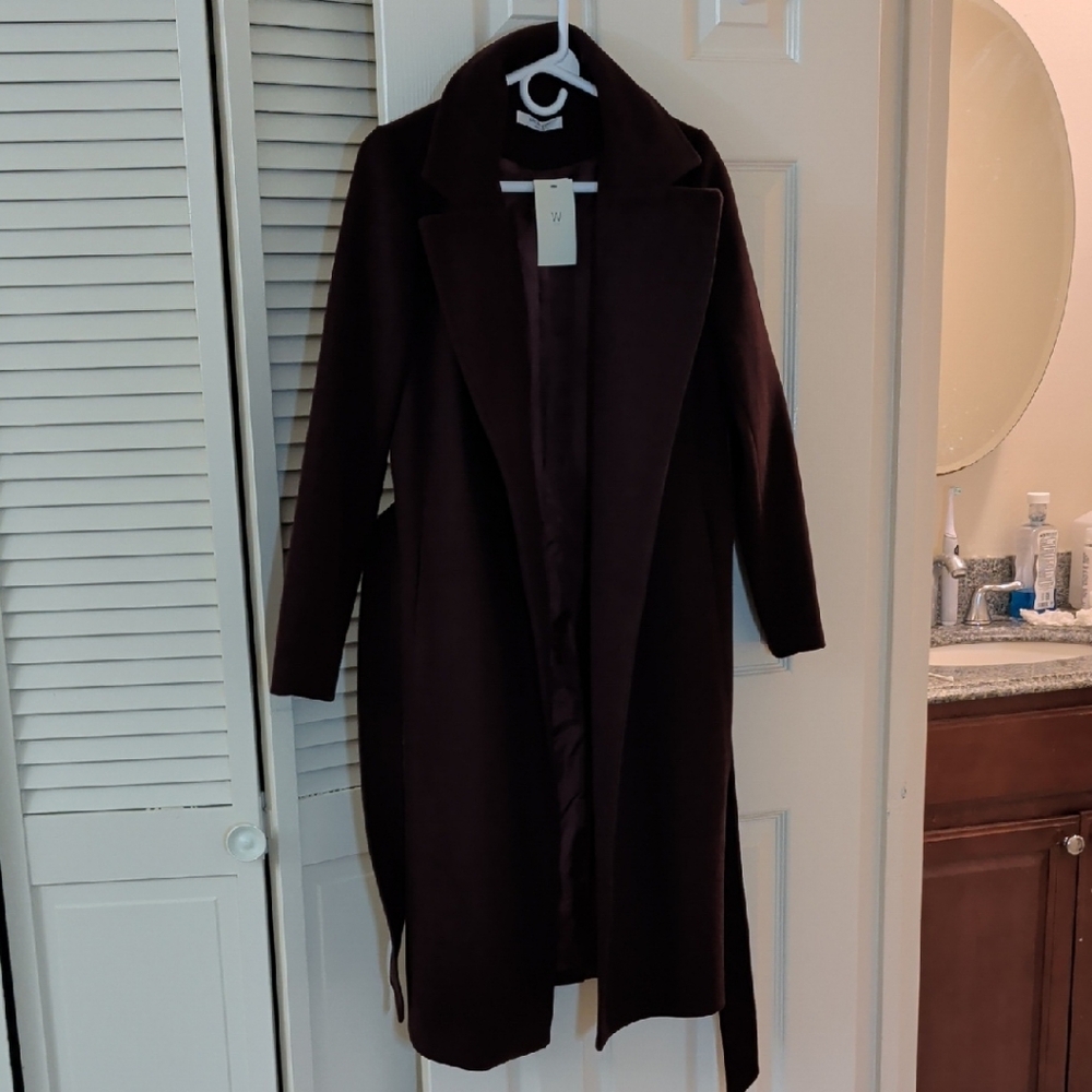 Elegant Women's Trench Coat in Deep Burgundy